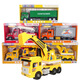 Lefei Spielzeugtechnologie Kinder großer technischer Fahrzeug Inertial Bodenbagger Mischen Wurfschale Crane Fire Boy 9885 Extra großer verdickter offener Türfeuerleiter LKW