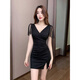 Pierre Cardin Club nocturno Ropa de trabajo Sexy Dress KTV Massage Foot Bathicutan Work Falda de la cadera 3882 Negro L Sugerir 105-115Jin [Jin es igual a 0.5 kg]