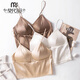 
Modal silk satin beautiful back short suspender French triangle cup mulberry silk underwear no wire silk bra 2025 new product FHZ25B2-9756-4 brown M