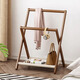 Qiyin Pavilion bedside coat rack floor-standing small solid wood bedroom temporary clothing and trousers storage Nordic clothes hanger for home use at night
