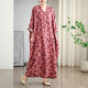 
Su-ordered 2025 summer new styles and multiple colors and vacation style loose large size women's V-neck retro long dress 9755# green one size