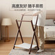 Qiyin Pavilion bedside coat rack floor-standing small solid wood bedroom temporary clothing and trousers storage Nordic clothes hanger for home use at night