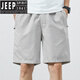 JEEP SPIRIT summer shorts men's solid color casual pants outside wearing men's loose simple five-point pants men's pants 9215 navy blue M