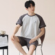 
Yalu 2025 new summer striped pajamas for men for summer teenagers short-sleeved men pure cotton home clothing for men large size HDE-9928 L