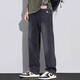 2025 Frühling Neues Gerade-Bein-Waschen Cool Jeans Herren Lose große trendige amerikanische Retro-Hosen 9921 Blau und Grau 31