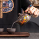 Original mineral purple sand tea set, color-changing dragon and phoenix teapot, kung fu tea cup, ceramic household tea set, a complete set of gift boxes, purple sand - dragon, phoenix, dragon and egg pot with four cups + black square plate