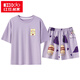 
Hongdou (Hodo) integrated pure cotton pajamas with breast pad for women's summer short-sleeved shorts sweet and cute large size anti-exposure home clothing set with chest pad for short-sleeved suit - G1047 M women [recommended 80-100Jin [Jin equals 0.5 kg]]
