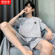 P.YH.ZH Cantidad preferida Pajamas de verano para hombres 2025 Nueva ropa casual del hogar delgado se puede usar en el traje de pantalones cortos de manga corta exterior HD9929 Marina azul marino 3xl