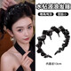 Flash diamond Louis Princess of Paris headband light luxury women's 2025 new fluffy high skull hairpin face wash headband braided beads headband 1