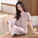 Palanto Frauen purer Baumwoll-Pyjamas dünne 2025 neue Sommer mittleren Alters in der mittleren Alter lässig Großgröße Home Clothing Set Herbst Frühling Rose [reines Baumwollweich und atmungsaktiv] 3xl [ca. 160-180jin [Jin entspricht 0,5 kg]]