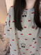 Ran Yilan's same Korean ins cute cartoon Katie cat short-sleeved nightgown for women's summer loose casual pajamas home clothes #tfn-r855 with chest pad removable M 160() Recommended weight 75-100Jin [Jin equals 0.5 kg]