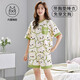 El juego de pijama de manga corta de Hongdou (Hodo) para mujeres con almohadilla de pecho, ropa de hogar integrada para el hogar, se puede usar un estilo delgado de gran tamaño de otoño afuera en el verano GXT1047 M Tamaño recomendado 75-95Jin [Jin equivale a 0.5 kg]
