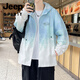 
JEEP SPIRIT2025 summer new teenager hooded sun protection clothes men's high-end sun protection clothes thin style handsome gradient jacket 6627 gray M about [90-100Jin [Jin equals 0.5 kg]]