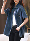 AEMAPE CASA DE MEDIA CASA DE MEDIMA CASA PARA MUJER 2025 Spring y otoño Nuevo estilo europeo de moda y popular camisa de capas de alta gama Top Blue M es aproximadamente 115 Jin [Jin equivale a 0.5 kg]