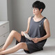 Luechen Pajamas sans manches Viete pour hommes pyjamas mince des vêtements pour hommes à grande taille décontractés, père L [construit 12027 [Set] L [recommandé 100-140jin [Jin est égal à 0,5 kg]]]