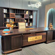 New Chinese style solid wood office desk boss desk North American black walnut modern light luxury chairman's office executive desk 2.0m boss desk (ash wood)
