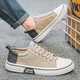 Pastoral Europeo 2025 zapatos para hombres nuevos zapatos de lona casual de moda zapatos de mesa transpirable para hombres versátil suave k22 beige 41