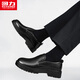Pull back leather shoes for men 2025 winter new men's leather shoes show high casual business formal leather shoes for men black 42