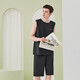 Cool vest shorts summer thin men's pajamas Lanjing Modal cotton pajamas men's home clothing set Light gray/rock gray BXM677B 3XL