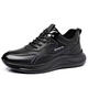 2025 autumn and winter single cotton casual sports soft sole business soft leather waterproof versatile trendy lightweight running shoes for men 5812-black cotton 42