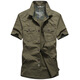 Bao Qiaoxu Summer Camisa de manga corta Camiseta holgazina para hombres Camisas de trabajo Multi-bolsillo