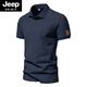 JEEP SPIRIT美式复古珠地棉男士polo.衫纯色休闲商务通勤短袖T恤夏季半袖翻领 紫色(AQ新691) M M(100-120斤)
