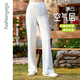 Traje de yoga de fansheng Slino Slimming Outdoor Running Deportes informales 2025 Nuevos pantalones de pierna ancha F15913 Milky White S