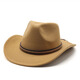 XINBUCKS Sombrero de Vaquero Occidental Sombrero de Copa de Moda para Hombres Sombrero de Fieltro de Estilo étnico Accesorios para Escenario Sombrero de Ciclismo de Jazz Caqui Adecuado para 55-58 cm