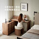 Kona Shiye solid wood retro dressing table and cabinet integrated North American black walnut second-hand corner dressing table Z walnut color-cabinet + 1.2m dressing table + makeup stool