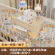 FVFH日本婴儿床边挂篮床挂儿童宝宝床头围栏尿不湿尿片收纳盒尿布袋筐 奶油白-三合一挂篮
