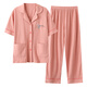 Langsha Mom Pure Cotton Pyjamas Damen Sommer Kurzarmhose dünne Baumwollsommer-Sommer-Größe losen Heimkleidung Set Q9930 M Empfohlen 80-105jin [Jin ist 0,5 kg]