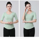Zailu spring and summer new yoga clothing sports women's suit slim fit hollow Pilates training running fitness milk green top + black wide-leg pants 2XL 2XL120-130Jin Jin equals 0.5 kg