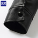 
ROMON men's leather jacket 2025 autumn new trendy stand collar imitation leather jacket windproof motorcycle clothing men's clothing black XL (175)