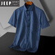 Jeep Spirit Daddy Sommer Kurzarm Shirt Top 2025 Neues lässiges loser Herrenhemd Daddy Kurzärmler Kleidung DX6623 38 (Gewicht von -120 Jin [Jin ist gleich 0,5 kg])