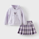 David Bella mid-sized children's skirt spring and autumn clothes girls purple plaid skirt college style JK pleated skirt