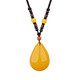 Fat Donglai buys the same style of water drop beeswax amber pendant original stone for old men and women chicken oil yellow safe buckle beeswax water drop necklace