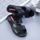 Huilirui [Vietnam Rubber] Korean version of non-slip casual men's sandals comfortable and durable dad's shoes men's sandals new in summer 698 black (anti-slip upgraded version) 39 (suitable for 38)