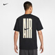 Nike Herren Lose T-Shirt für Herbst neue Baumwollgestrickte weiche und bequeme offizielle Nike Air HQ9249 010 Black 3xl