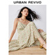 
UR [Zhong Chuxi co-branded model] 2025 autumn new women's vacation style floral dress UYL750113 beige print M