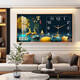 Yonghuan Calendario perpetuo 2025 Nuevo estilo Decoración de restaurantes Pintura de reloj Electrónico Reloj de pared sin golpear la sala de estar Pintura de reloj para el hogar Slight Sailing B3271 Longitud horizontal 60 cm * Altura vertical de 30 cm PVC Marco de oro redondeado + +