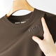 Bordado de CK Heavy Craft + Camiseta de algodón de algodón de seda de hielo de alto circular, Camiseta de cuello redondo de verano para hombres, Hy6626 M, peso 90-110Jin [Jin equivale a 0.5 kg]