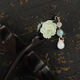 Retro palace style Hanfu hair accessories original handmade ebony hairpin classical temperament cheongsam hairpin peony green