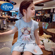 Disney Baby Girls Suit Summer 2025 New Fashionable Summer's Shorts Shorts Shorts Shorts Bow delgada Casual Dos piezas Set azul - Girl de dibujos animados [Top + Pantalones] 100 (actualización) - Altura recomendada por debajo de 95 cm