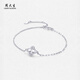 Chow Tai Sang platinum bracelet PT950 lucky four-leaf clover adjustable car flower bracelet birthday gift for girlfriend Platinum four-leaf clover bracelet (chain length about 16cm) 2.80g