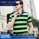 Tommy Trucker International Luxus brandneuer Sommer mittleren Alters mittleren Alters mit reinem Baumwoll kurzärmel Slim Business Revers Striped Base Shirt Light Luxus 3882 Weiß M.