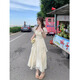 Yunju dress for women in summer 2025 new light luxury high-end white long skirt French beach skirt pure desire off-white bead fairy dress S recommended 80-95 Jin [Jin equals 0.5 kg]