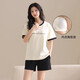 Hengyuanxiang Pyjamas Frauen reines Baumwoll 2025 Neues dünne Kurzarmshorts Pullover Home Cloding Set Frühling und Sommer 6174 m