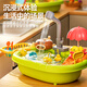 Bandimeng (Bandimeg) Kinderküchenspielzeug Früchte Cher Dishmasher Girls spielen Haus Wasser Wasserfischerei Geburtstagsgeschenk 33-teilige Batterieversion [8-in-1-Geschirrspüler] Elektrische Zirkulation Wasserextraktion reichhaltiges Accessoires