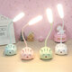 USB plug-in table lamp LED desk lamp mobile phone holder pen holder cartoon desktop decoration children's gift night light cute small desk lamp kindergarten Children's Day gift cute pet animal + plug-in model random color
