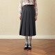 SEIFINI Shifanli classic college style JK deconstructed skirt 2025 autumn new high-waist slim commuting versatile pleated skirt dark gray long skirt S